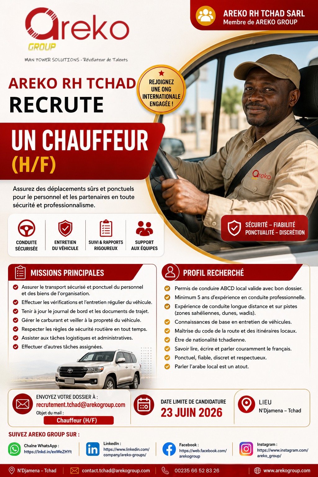 Visuel chauffeur Tchad